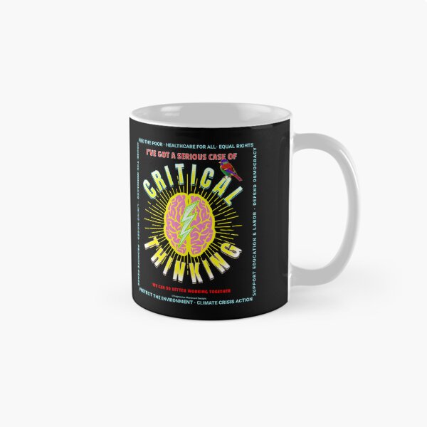 Item preview, PMD00160 Progressive Movement Designs critical thinking brain on black w rainbow colored bird for progressives or LGBTQ designed and sold by ProgressiveLeft.