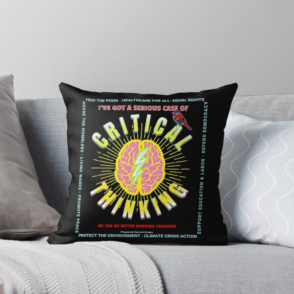 Item preview, PMD00160 Progressive Movement Designs critical thinking brain on black w rainbow colored bird for progressives or LGBTQ designed and sold by ProgressiveLeft.