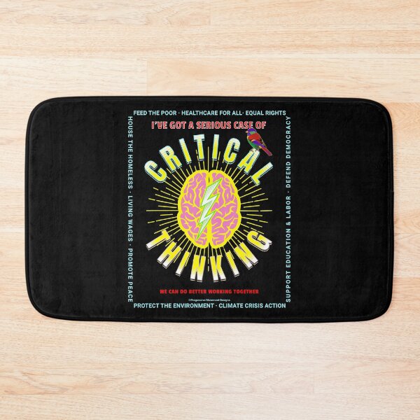 Item preview, PMD00160 Progressive Movement Designs critical thinking brain on black w rainbow colored bird for progressives or LGBTQ designed and sold by ProgressiveLeft.