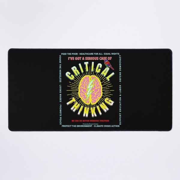Item preview, PMD00160 Progressive Movement Designs critical thinking brain on black w rainbow colored bird for progressives or LGBTQ designed and sold by ProgressiveLeft.