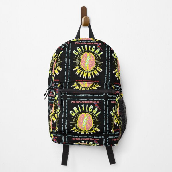 Item preview, PMD00160 Progressive Movement Designs critical thinking brain on black w rainbow colored bird for progressives or LGBTQ designed and sold by ProgressiveLeft.