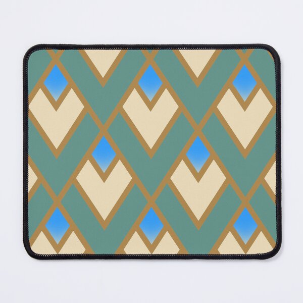 Item preview, Retro Triangle Geometric pattern cream turquoise  designed and sold by TipTopTapo.