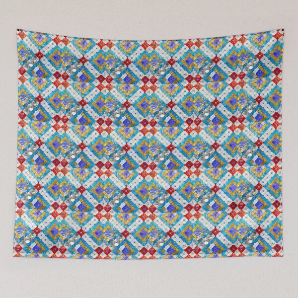 Item preview, Square and Circle Pattern in multi-color designed and sold by Sasidenidesign.