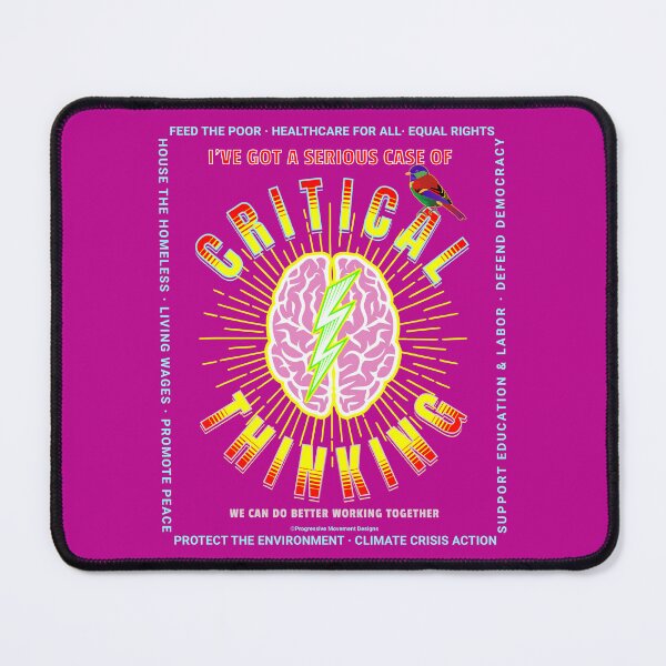 Item preview, PMD00162 Progressive Movement Designs critical thinking brain on pink w rainbow colored bird for progressives or LGBTQ designed and sold by ProgressiveLeft.