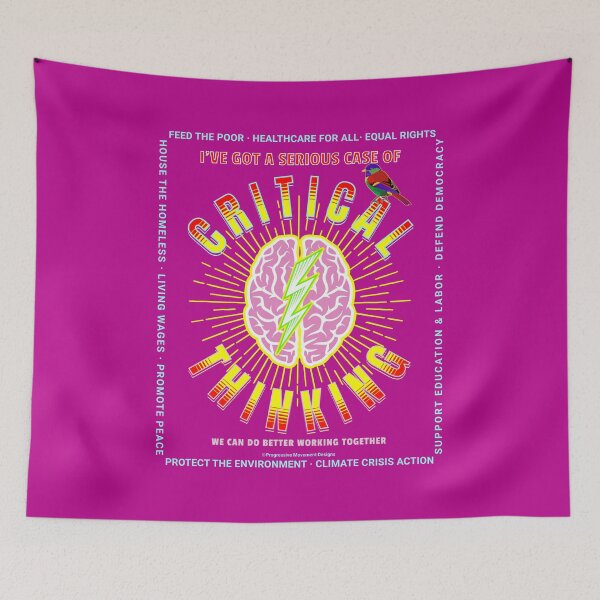 Item preview, PMD00162 Progressive Movement Designs critical thinking brain on pink w rainbow colored bird for progressives or LGBTQ designed and sold by ProgressiveLeft.