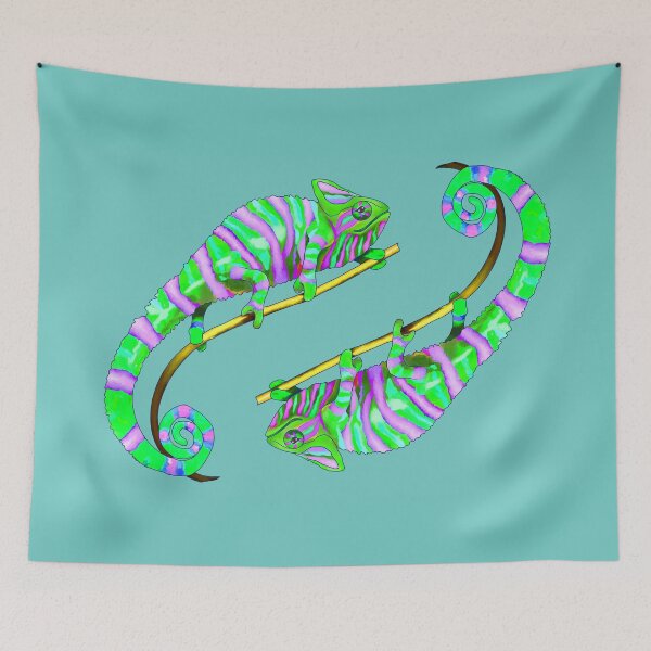 Item preview, Colorful Chameleon Love - Green and Purple Lizard designed and sold by LaRoach Digital Arts.