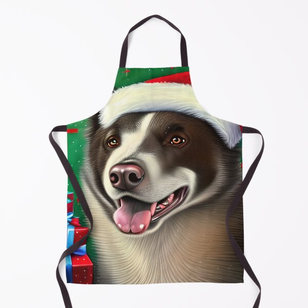 Item preview, Christmas Karelian Bear Dog Wearing A Santa Hat designed and sold by ZenEverAI.