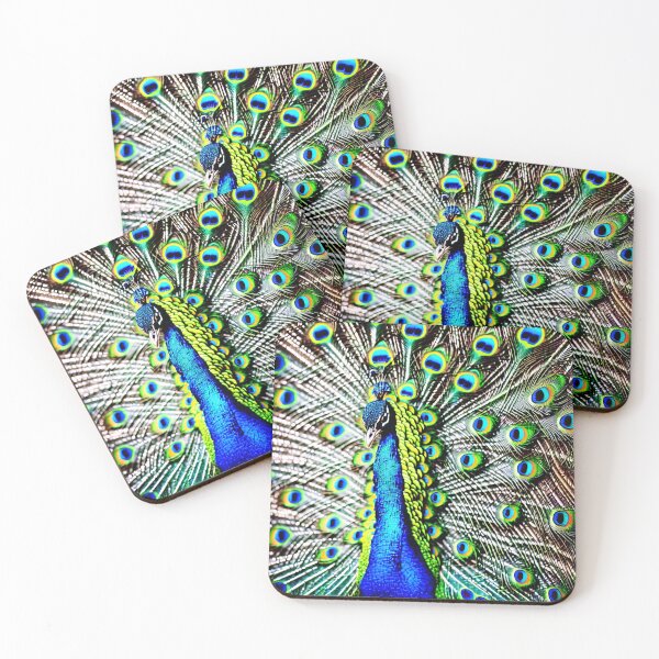 Item preview, close-up of peacock with feathers open designed and sold by David-Howells.