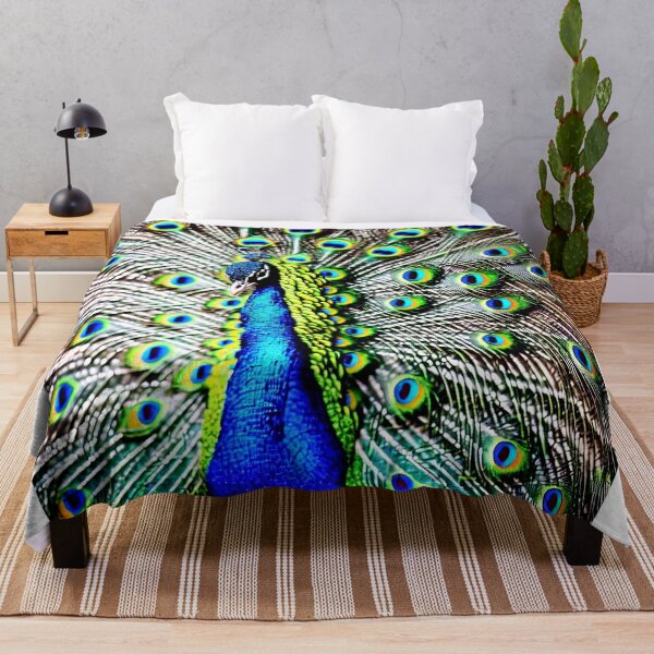 Item preview, close-up of peacock with feathers open designed and sold by David-Howells.