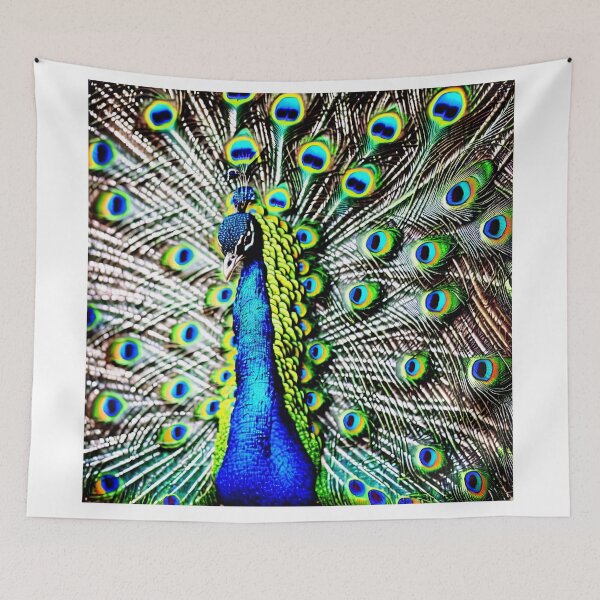 Item preview, close-up of peacock with feathers open designed and sold by David-Howells.