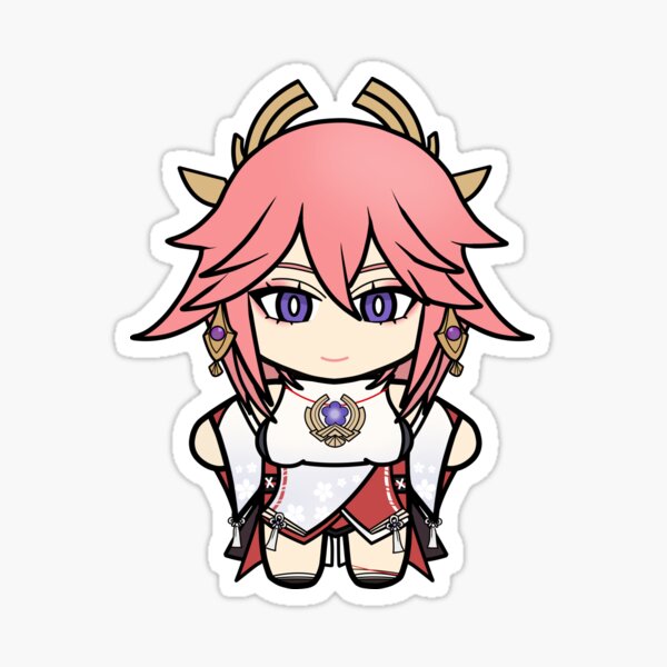 Yae Miko Genshin Impact Nui plush style Sticker