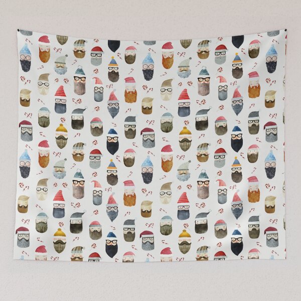 Item preview, Hipster Christmas - Santa's faces designed and sold by TheMirwoForest.