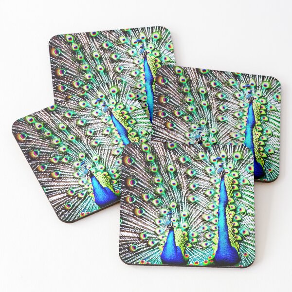 Item preview, Close-up of 2 peacocks with feathers open designed and sold by David-Howells.