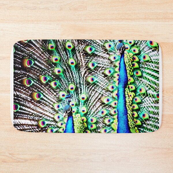 Item preview, Close-up of 2 peacocks with feathers open designed and sold by David-Howells.
