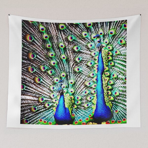 Item preview, Close-up of 2 peacocks with feathers open designed and sold by David-Howells.