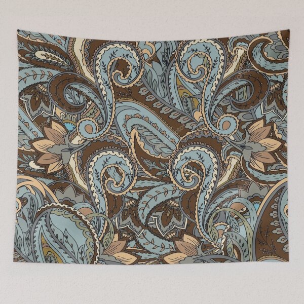 Item preview, Blue, Brown, and Beige Paisley Design designed and sold by GypsyGarou.