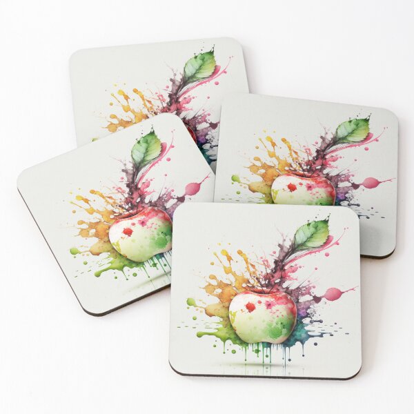 Item preview, Watercolor Splash Apple designed and sold by Ajolan.