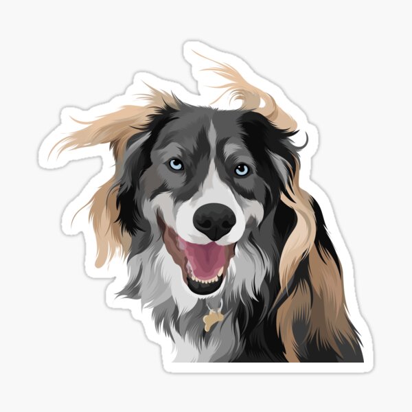 "big dog American Shepherd" Sticker for Sale by WILDANGHUFRON Redbubble