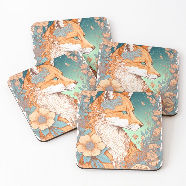 Item preview, Fox and flowers 08 designed and sold by printiesart.