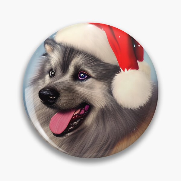 Item preview, Christmas Keeshond Wearing A Santa Hat designed and sold by ZenEverAI.