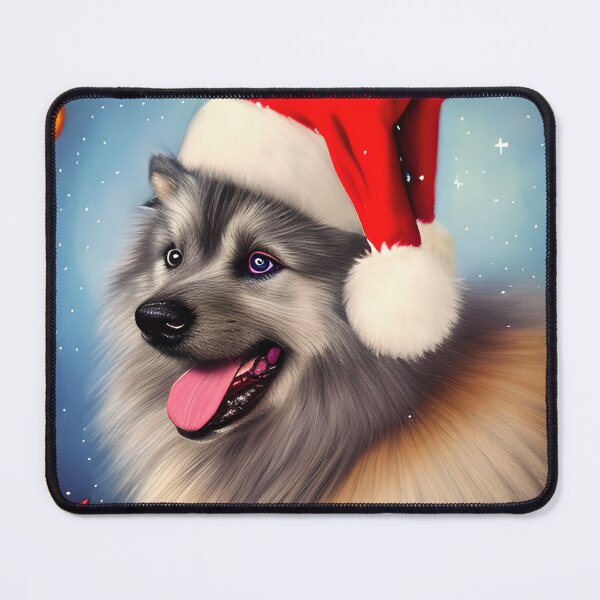 Item preview, Christmas Keeshond Wearing A Santa Hat designed and sold by ZenEverAI.
