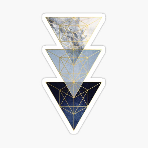 Navy and Gold 3 Triangles Sticker