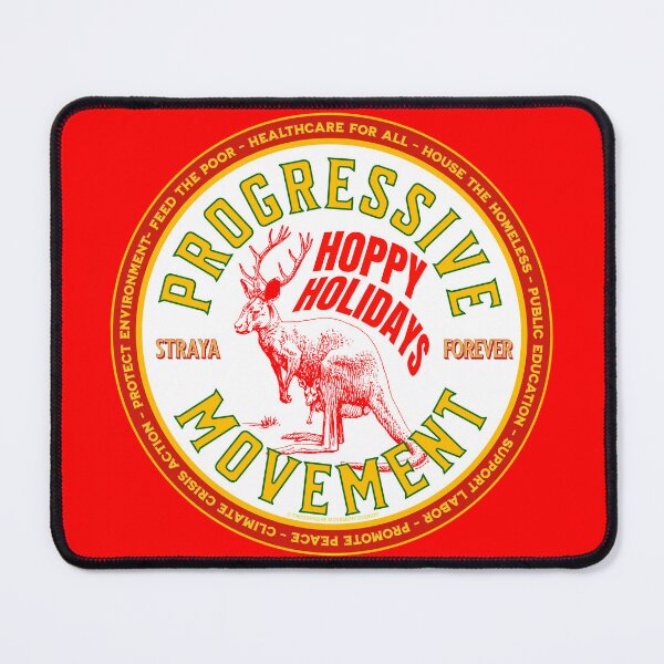 Item preview, PMD00163 Progressive Movement Designs Roo Deer Hoppy Holidays with political goals design for Aussie progressives in or out of Australia designed and sold by ProgressiveLeft.