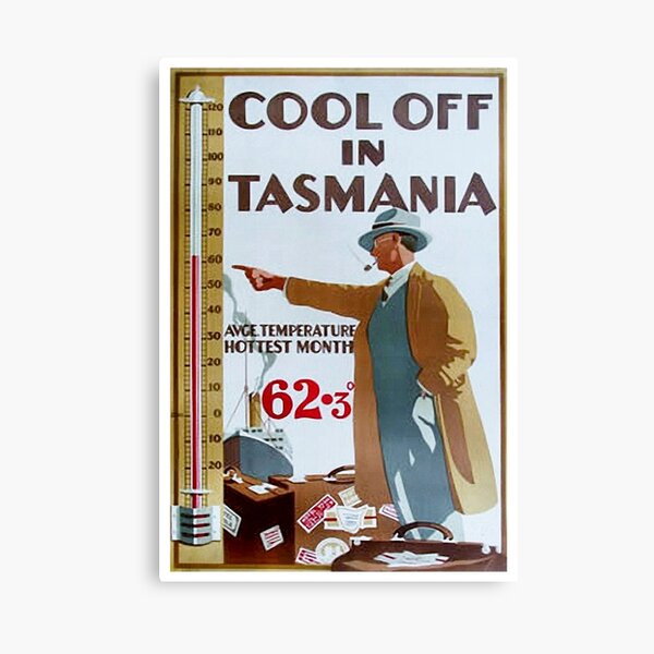 Vintage Tasmania Travel Poster Canvas Print