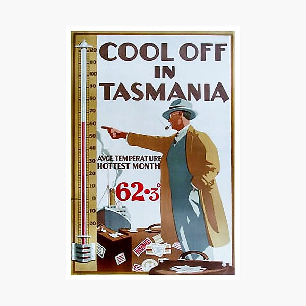 Vintage Tasmania Travel Poster Photographic Print