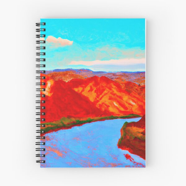 Item preview, Montañas y ríos en rojo, blanco y azul como pintura de paisaje (arte generado por IA) designed and sold by Cowboy Folly.