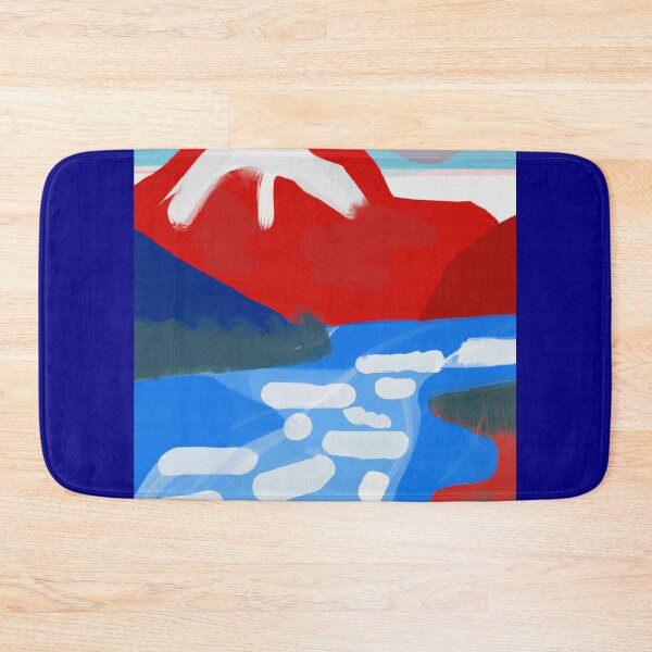Item preview, Mountains and River Red, White and Blue as a Painting (AI Generated Art) designed and sold by Cowboy Folly.
