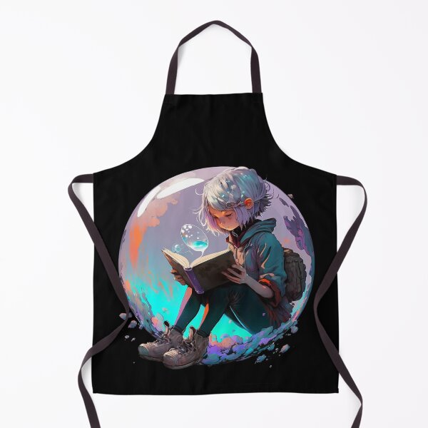 Item preview, Backpack girl reads in a bubble designed and sold by Rebelka.