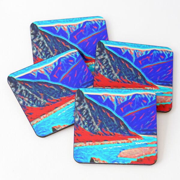 Item preview, Mountains and River n Red, White and Blue as a Painting (AI Generated Art) designed and sold by Cowboy Folly.