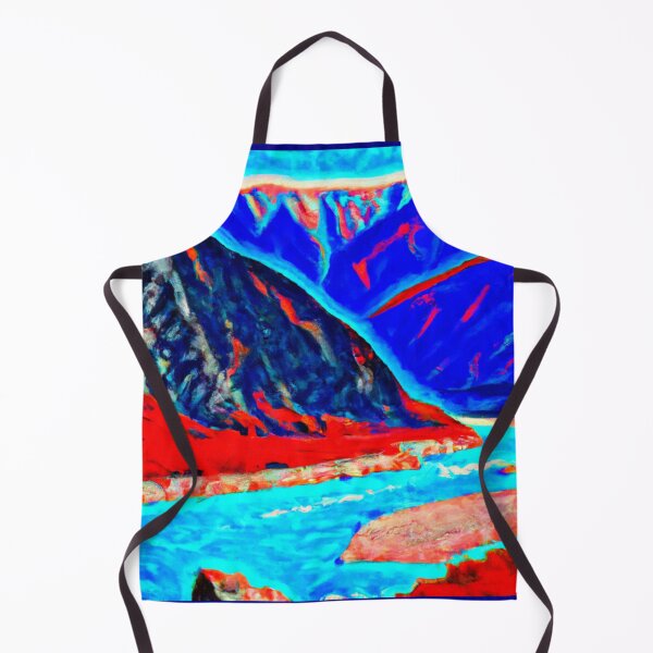 Item preview, Mountains and River n Red, White and Blue as a Painting (AI Generated Art) designed and sold by Cowboy Folly.