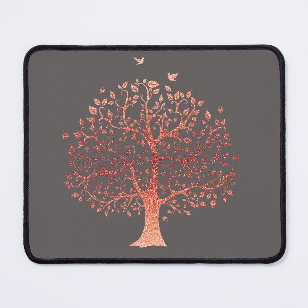 Item preview, Illustration silhouette tree of life with birds done in rose gold designed and sold by Marina Braga Artista en acuarela y diseñadora gráfica.