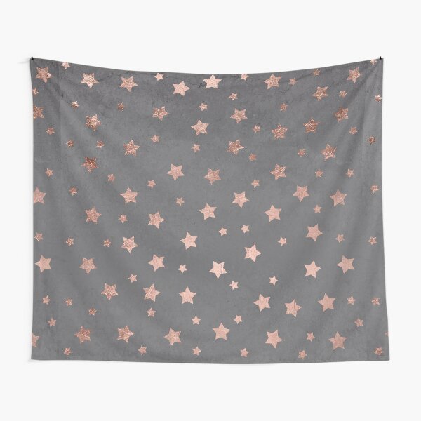 rose gold Christmas stars geometric pattern cement Tapestry