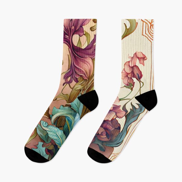Item preview, art nouveau flowers and animals 01 designed and sold by printiesart.