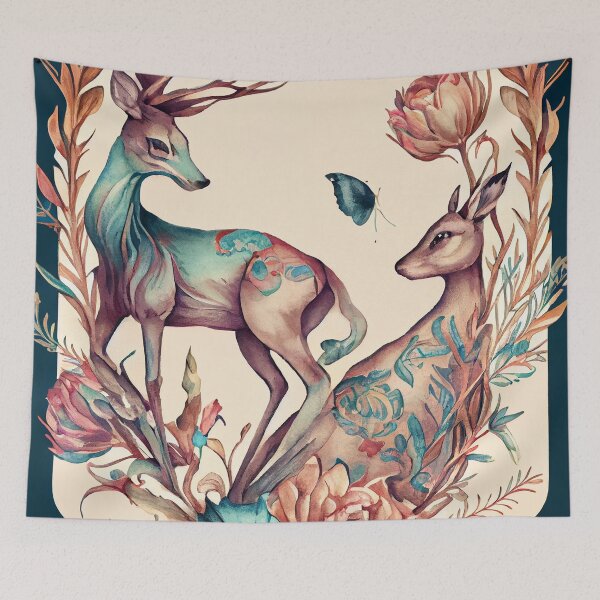 Item preview, art noveau animals and flowers 02 designed and sold by printiesart.