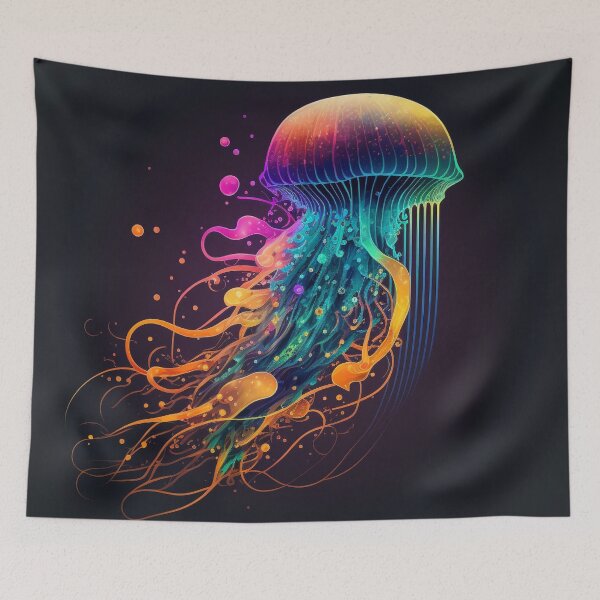 Item preview, Colorful Jellyfish Floating Through the Ocean Depths #1 designed and sold by Galviato.