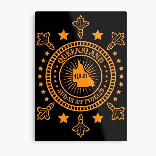 Item preview, Queensland State Map Motto Latin - Audax at Fidelis - QLD Australia States designed and sold by Ranggasme.