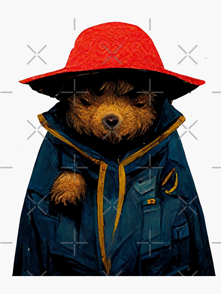 Gorgeous Paddington Bear in Blue Coat Sticker for Sale by Christopher  Slater