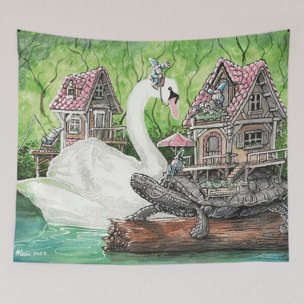 Item preview, Gnomes, Turtle and swan designed and sold by Ty Meier.