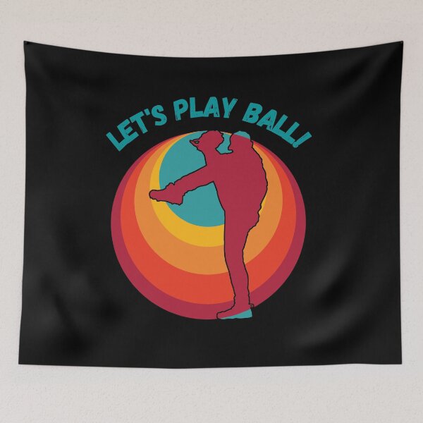 Item preview, Let's Play Ball, Baseball, baseball fan, baseball player, I love baseball, baseball league, baseball mom, baseball dad, retro sunset, vintage sunset baseball, MLB, major league baseball designed and sold by CreativeBuys.