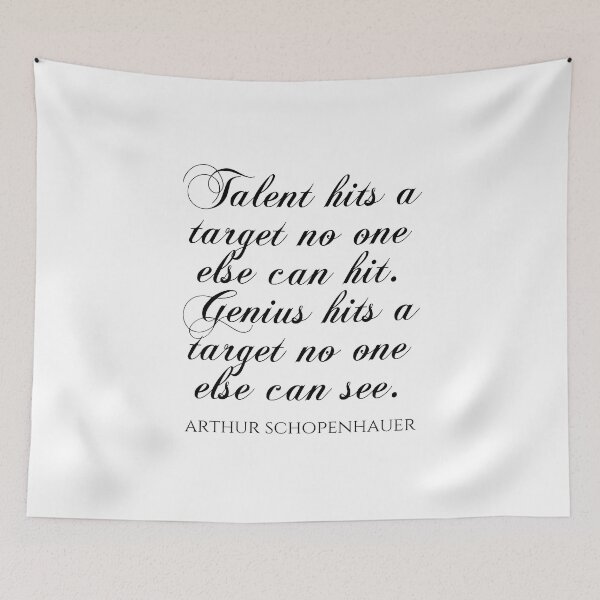 Item preview, Talent Hits A Target No One Else Can Hit Genius Hits A Target No One Else Can See - Arthur Schopenhauer designed and sold by PhiloJourney.