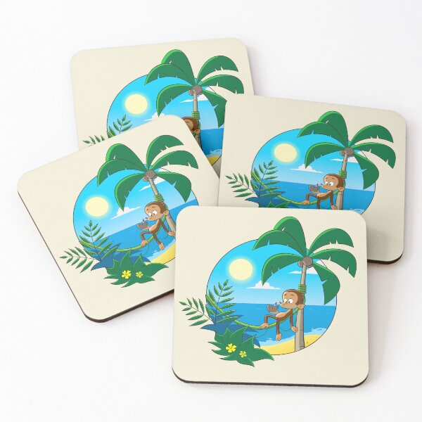Item preview, Lazy Monkey by the Beach - Cartoon designed and sold by Toniodrawz.