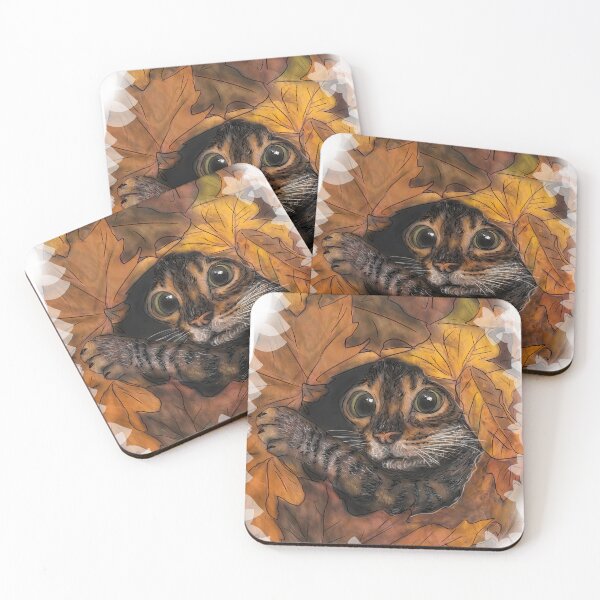 Item preview, Curious kitten peeks through the leaves designed and sold by HenryDrae.