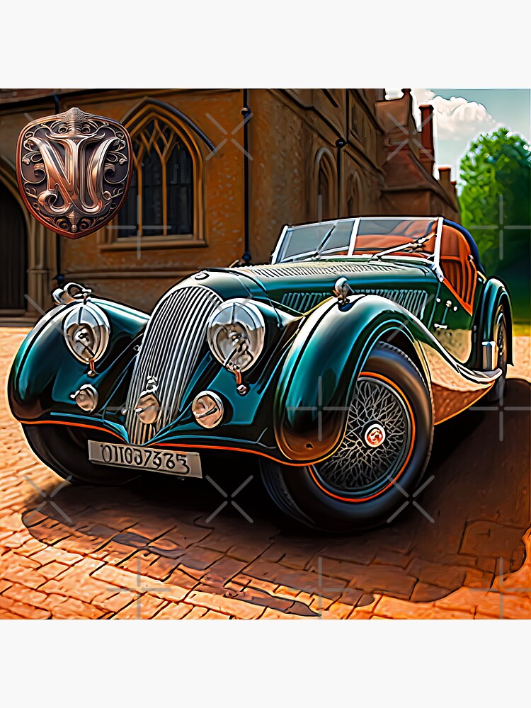 "Classic Vintage Convertible Sports Car" Sticker for Sale by Charlies