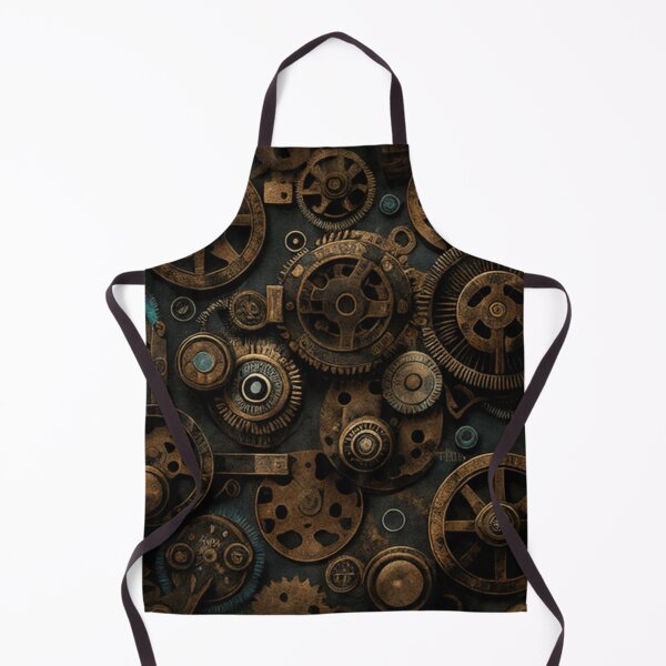 Item preview, Vintage worn and dirty mechanical brass cogs, wheels and bolts a retro pattern designed and sold by ArtifactVault.