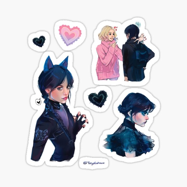 Wednesday Addams Puzzle Stickers Cute Cartoon Sticker Decoration