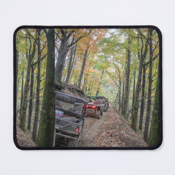 Item preview, A line of utv's on the trail through the foliage lined tree designed and sold by Katherine Rose.